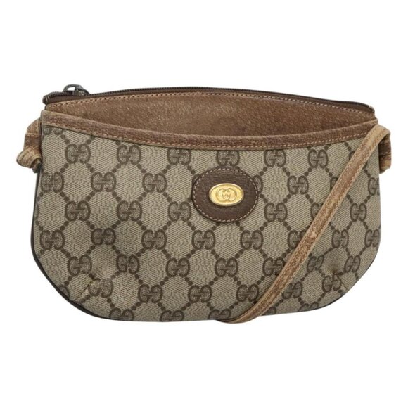 GUCCI GG Supreme Shoulder Bag PVC Beige Gold 904 02 020 Auth bs23501 - Picture 1 of 16